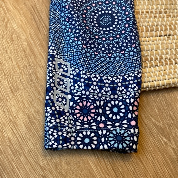 Lorna Jane small yoga pants worn once blue pink design silky soft - Picture 6 of 11